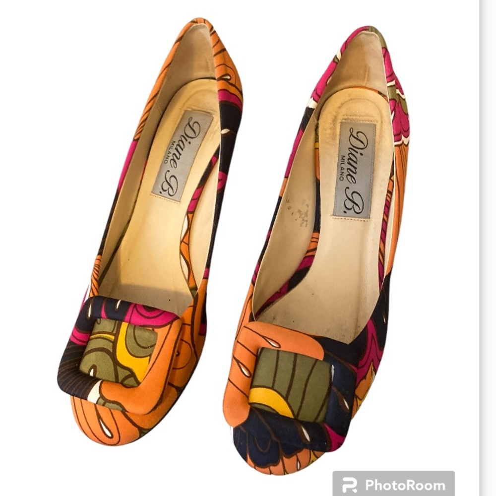 Diane B Milano Italian Made Presley Round Toe Pump Shoes Size 36.5’
